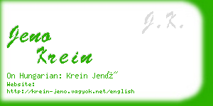 jeno krein business card